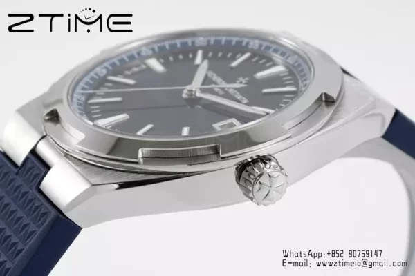 VC Overseas 4500V SS ZF 1:1 Best Edition Blue Dial on Blue Rubber Strap A5100 - Super Clone Watch | 1:1 Best Version