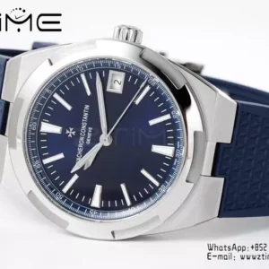 VC Overseas 4500V SS ZF 1:1 Best Edition Blue Dial on Blue Rubber Strap A5100 - Super Clone Watch | 1:1 Best Version