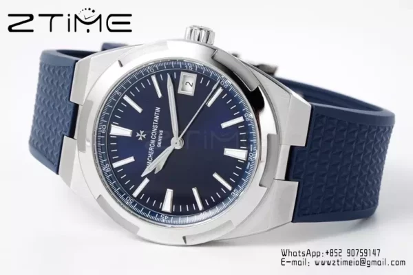 VC Overseas 4500V SS ZF 1:1 Best Edition Blue Dial on Blue Rubber Strap A5100 - Super Clone Watch | 1:1 Best Version