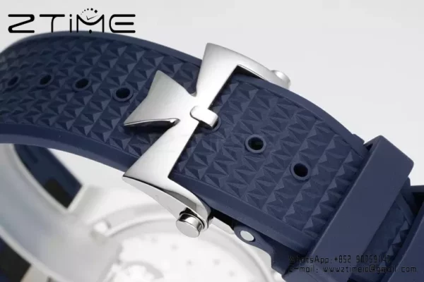 VC Overseas 4500V SS ZF 1:1 Best Edition Blue Dial on Blue Rubber Strap A5100 - Super Clone Watch | 1:1 Best Version