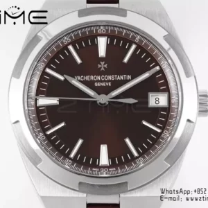 VC Overseas 4500V SS ZF 1:1 Best Edition Quadrante marrone su cinturino in gomma marrone A5100 - Orologio super clone | 1:1 Best Version