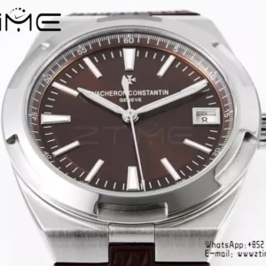 VC Overseas 4500V SS ZF 1:1 Best Edition Quadrante marrone su cinturino in gomma marrone A5100 - Orologio super clone | 1:1 Best Version