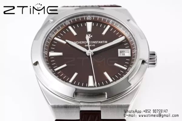 VC Overseas 4500V SS ZF 1:1 Best Edition Quadrante marrone su cinturino in gomma marrone A5100 - Orologio super clone | 1:1 Best Version