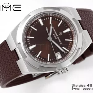 VC Overseas 4500V SS ZF 1:1 Best Edition Quadrante marrone su cinturino in gomma marrone A5100 - Orologio super clone | 1:1 Best Version