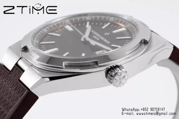 VC Overseas 4500V SS ZF 1:1 Best Edition Quadrante marrone su cinturino in gomma marrone A5100 - Orologio super clone | 1:1 Best Version