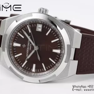VC Overseas 4500V SS ZF 1:1 Best Edition Quadrante marrone su cinturino in gomma marrone A5100 - Orologio super clone | 1:1 Best Version