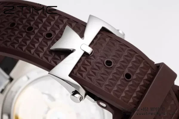 VC Overseas 4500V SS ZF 1:1 Best Edition Quadrante marrone su cinturino in gomma marrone A5100 - Orologio super clone | 1:1 Best Version