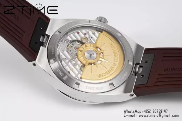 VC Overseas 4500V SS ZF 1:1 Best Edition Quadrante marrone su cinturino in gomma marrone A5100 - Orologio super clone | 1:1 Best Version