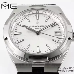 VC Overseas 4500V SS ZF 1:1 Best Edition Quadrante argento su cinturino in gomma nera A5100 - Orologio super clone | 1:1 Best Version