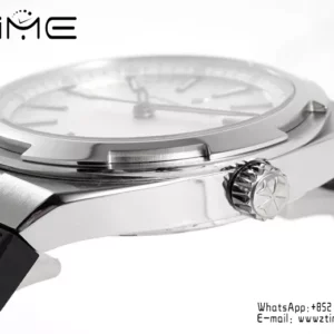 VC Overseas 4500V SS ZF 1:1 Best Edition Quadrante argento su cinturino in gomma nera A5100 - Orologio super clone | 1:1 Best Version