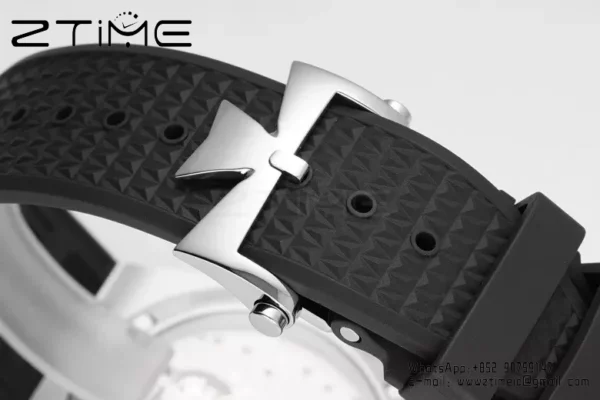 VC Overseas 4500V SS ZF 1:1 Best Edition Quadrante argento su cinturino in gomma nera A5100 - Orologio super clone | 1:1 Best Version