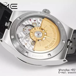 VC Overseas 4500V SS ZF 1:1 Best Edition Quadrante argento su cinturino in gomma nera A5100 - Orologio super clone | 1:1 Best Version
