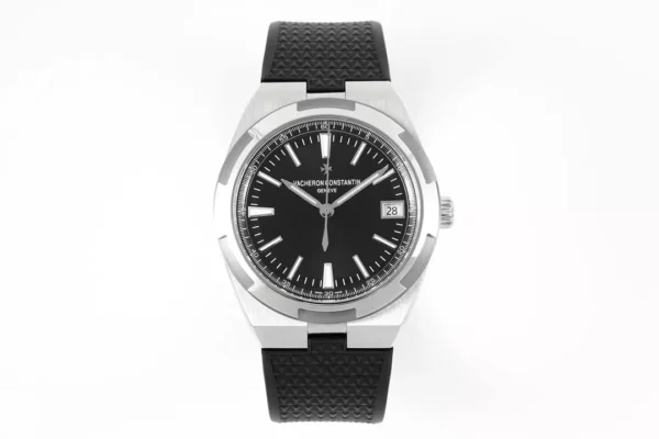 VC Overseas 4500V SS ZF 1:1 Best Edition Black Dial on Black Rubber Strap A5100 - Super Clone Watch | 1:1 Best Version