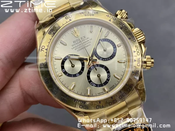 Rolex Daytona 126508 QF 1:1 Best Edition YG Dial SH4131 V6 (Gain Weight) - Super Clone Watch | 1:1 Best Version