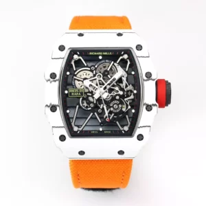RICHARD MILLE RM35-01 White Carbon BBR Factory Best Edition Orange Nylon Strap - Super Clone Watch | 1:1 Best Version