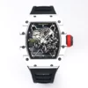 RICHARD MILLE RM35-01 White Carbon BBR Factory Best Edition Black Rubber Strap - Super Clone Watch | 1:1 Best Version