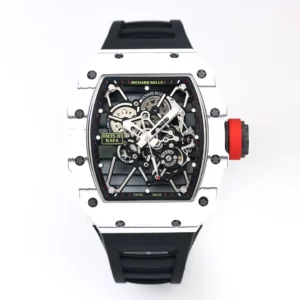 RICHARD MILLE RM35-01 White Carbon BBR Factory Best Edition Black Rubber Strap - Super Clone Watch | 1:1 Best Version