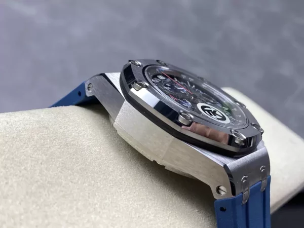 AP ロイヤルオーク オフショア シューマッハ 26568 TKF ベストエディション グレー/ブルーダイアル ブルーラバーストラップ A3126 - スーパークローンウォッチ｜1:1 ベストバージョン