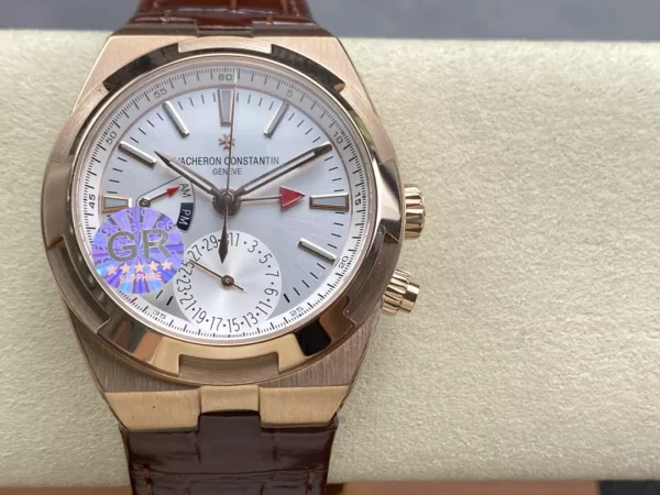 VC Overseas 41mm RG 7920V GR Factory 1:1 Best Edition White Dial Brown Leather Strap - Super Clone Watch | 1:1 Best Version