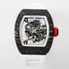 Richard Mille RM055 NTPT APS Factory 1:1 Best Edition White Bezel Red Crown Rubber Strap - Super Clone Watch | 1:1 Best Version