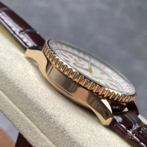Breitling Navitimer Automatic 41mm RG BLSF White Dial on Brown Leather Strap A2824 V2 - Super Clone Watch | 1:1 Best Version