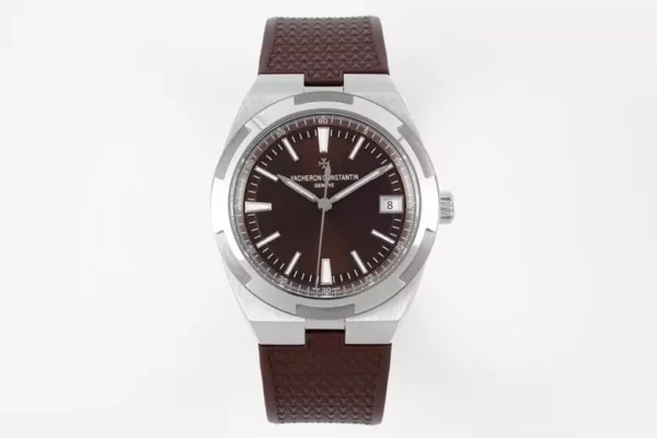VC Overseas 4500V SS ZF 1:1 Best Edition Quadrante marrone su cinturino in gomma marrone A5100 - Orologio super clone | 1:1 Best Version