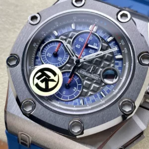 AP ロイヤルオーク オフショア シューマッハ 26568 TKF ベストエディション グレー/ブルーダイアル ブルーラバーストラップ A3126 - スーパークローンウォッチ｜1:1 ベストバージョン