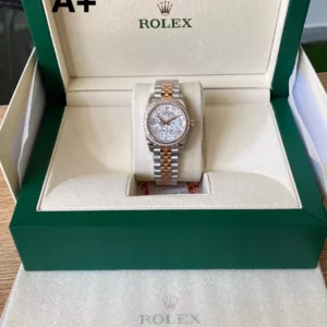 Rolex DateJust SS/RG 31mm 278381 A+ Factory 1:1 Best Edition Floral Dial Diamond Bezel - Super Clone Watch | 1:1 Best Version