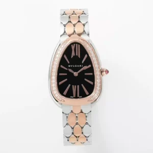 Bvlgari Serpenti Seduttori Watch SS 103450 BVF 1:1 Best Edition Black Dial Diamonds Bezel - Super Clone Watch | 1:1 Best Version