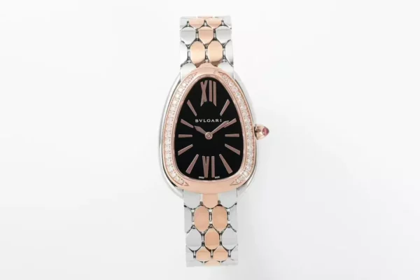 Bvlgari Serpenti Seduttori Watch SS 103450 BVF 1:1 Best Edition Black Dial Diamonds Bezel - Super Clone Watch | 1:1 Best Version