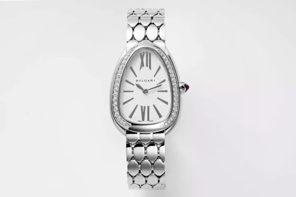 Bvlgari Serpenti Seduttori Watch SS 103361 BVF 1:1 Best Edition White Dial Diamonds Bezel - Super Clone Watch | 1:1 Best Version