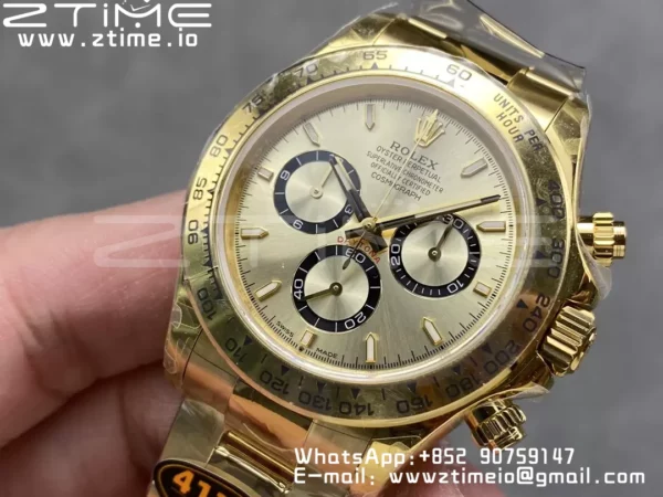 Rolex Daytona 126508 QF 1:1 Best Edition YG Dial SH4131 V6 (Gain Weight) - Super Clone Watch | 1:1 Best Version