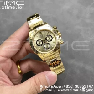 Rolex Daytona 126508 QF 1:1 Best Edition YG Dial SH4131 V6 (Gain Weight) - Super Clone Watch | 1:1 Best Version