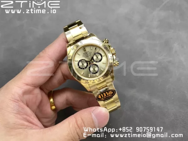 Rolex Daytona 126508 QF 1:1 Best Edition YG Dial SH4131 V6 (Gain Weight) - Super Clone Watch | 1:1 Best Version