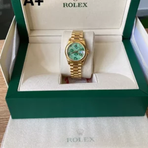 Rolex DateJust YG 31mm 278248 A+ Factory 1:1 Best Edition Green Floral  Dial - Super Clone Watch | 1:1 Best Version