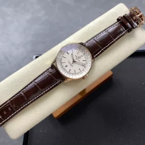 Breitling Navitimer Automatic 41mm RG BLSF White Dial on Brown Leather Strap A2824 V2 - Super Clone Watch | 1:1 Best Version