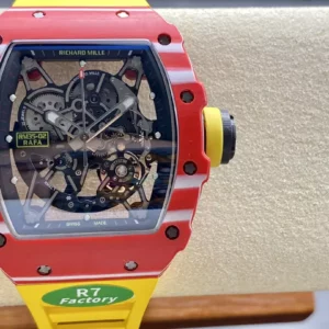 RICHARD MILLE RM035-02 Red NTPT R7 Factory 1:1 Best Edition Yellow Rubber Strap - Super Clone Watch | 1:1 Best Version