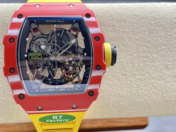 RICHARD MILLE RM035-02 Red NTPT R7 Factory 1:1 Best Edition Yellow Rubber Strap - Super Clone Watch | 1:1 Best Version