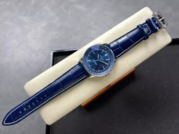 Breitling Navitimer Automatic 41mm SS BLSF Blue Dial on Blue Leather Strap A2824 V2 - Super Clone Watch | 1:1 Best Version