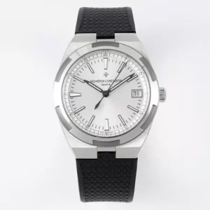 VC Overseas 4500V SS ZF 1:1 Best Edition Silver Dial on Black Rubber Strap A5100 - Super Clone Watch | 1:1 Best Version