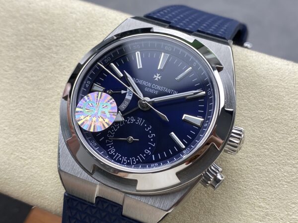 VC Overseas 41mm 7900V GR Factory 1:1 Best Edition Blue Dial Blue Rubber Strap - Super Clone Watch | 1:1 Best Version