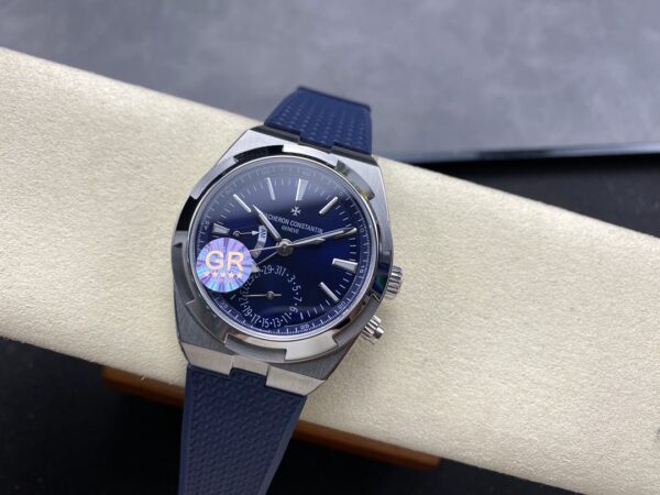VC Overseas 41mm 7900V GR Factory 1:1 Best Edition Blue Dial Blue Rubber Strap - Super Clone Watch | 1:1 Best Version