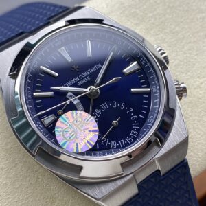 VC Overseas 41mm 7900V GR Factory 1:1 Best Edition Blue Dial Blue Rubber Strap - Super Clone Watch | 1:1 Best Version