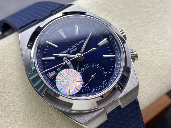 VC Overseas 41mm 7900V GR Factory 1:1 Best Edition Blue Dial Blue Rubber Strap - Super Clone Watch | 1:1 Best Version