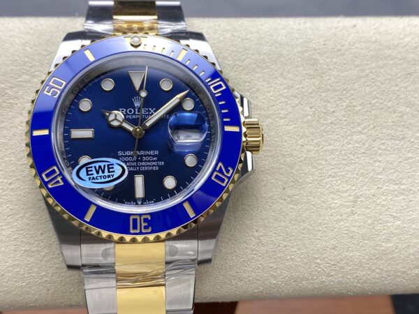 Rolex Submariner 41mm 126613 LB Blue Ceramic EWEF 1:1 Best Edition on SS/YG Bracelet A3235 - Super Clone Watch | 1:1 Best Version