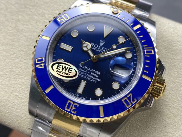 Rolex Submariner 41mm 126613 LB Blue Ceramic EWEF 1:1 Best Edition on SS/YG Bracelet A3235 - Super Clone Watch | 1:1 Best Version