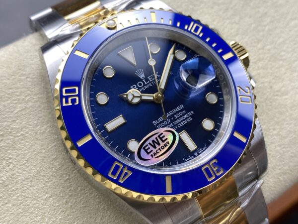 Rolex Submariner 41mm 126613 LB Blue Ceramic EWEF 1:1 Best Edition on SS/YG Bracelet A3235 - Super Clone Watch | 1:1 Best Version