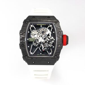 RICHARD MILLE RM35-01 Black Carbon BBR Factory Best Edition White Rubber Strap - Super Clone Watch | 1:1 Best Version