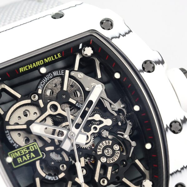 RICHARD MILLE RM35-01 White Carbon BBR Factory Best Edition White Nylon Strap - Super Clone Watch | 1:1 Best Version