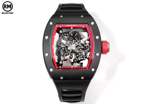 Richard Mille RM055 Black Ceramic RMF 1:1 Best Edition on Black Rubber Strap RMUL2 Super Clone - Super Clone Watch | 1:1 Best Version